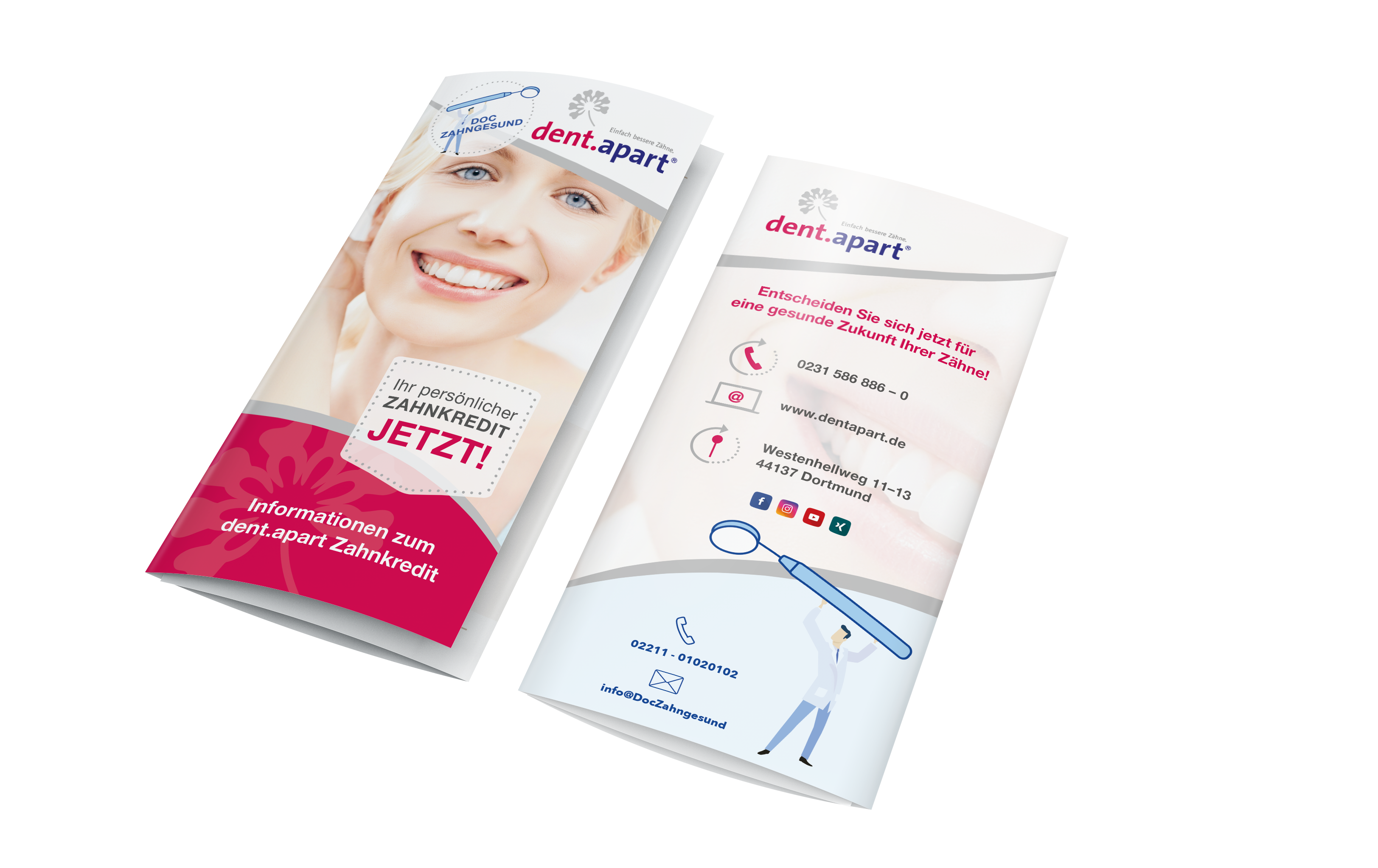 Die dent.apart-Flyer in Ihrem Praxislook!